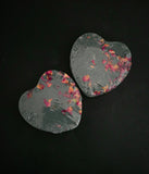 Black heart bath bomb with dried rose petals