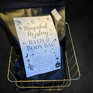 Mystery bath and body bag outside packaging.