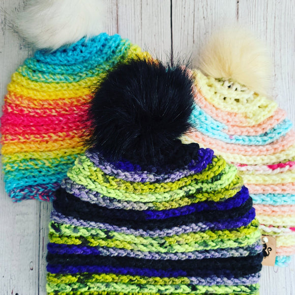 Pom Pom Beanie Hats in various colors